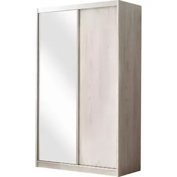 Předsíňová stěna Skříň Karol 143cm Zrcadlo Dub Kraft Bílá