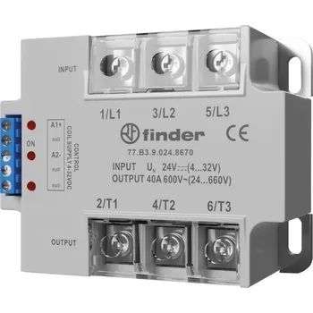 Relé Finder polovodičové relé 77B390248671 40 A Spínací napětí (max.): 660 V/AC Spínající podle okamžité hodnoty 1 ks