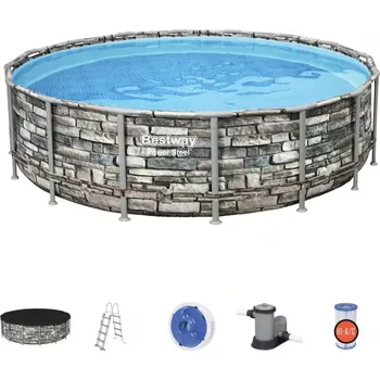 Bazén Power Steel 4.88 x 1.22m s filtrací, vzor cihla, 56966