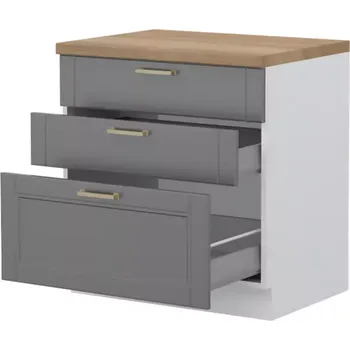 Kuchyňská skříňka Kuchyňská Skříňka Tara R-80-3mbox/4 3s graphite mat