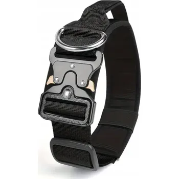 Obojek pro psa Obroża Dla Średniego / Dużego Psa Taktyczna Pevný Taktický Obojek pro Střední / Velké Psy - Nastavitelný, Černý, Velikost M