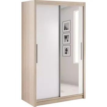 Kancelářská sestava Skříň Verona 120cm Sonoma/Bílý/Zrcadlo