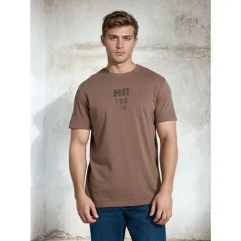 Sinsay - Bavlněná košilka s potiskem - hnědá - 245HL-84X - 245HL-84X-XS