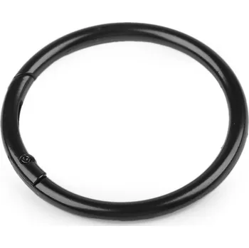 Karabina kulatá na kabelky / kroužek na klíče Ø50 mm, barva 6 černý lak