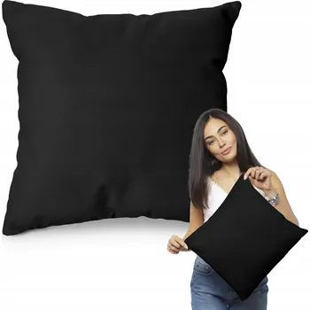 Polštář DEKORAČNÍ POLŠTÁŘ ČERNÁ 45x45 cm - OZDOBNÝ POLŠTÁŘ NA POHOVKU, POSTEL
