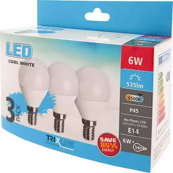Žárovka LED Žárovky 6W E14 P45 6500K sada 3 kusy