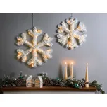 Sada 2 LED závěsných sněhových vloček bílá kovová vánoční dekorace se světly Beliani