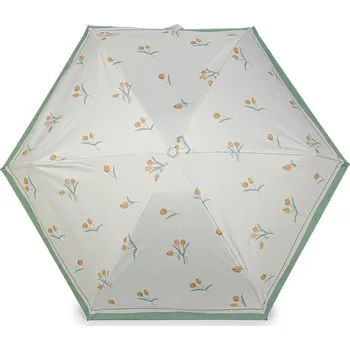 Deštník Dámský mini skládací deštník tulipány Balení: 1 ks, Varianta: 3 zelená pastelová sv. - 8596475727532