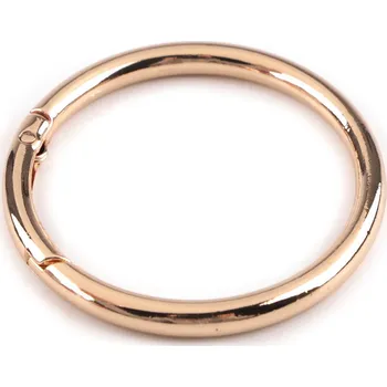 Karabina kulatá na kabelky / kroužek na klíče Ø50 mm, barva 7 růžové zlato
