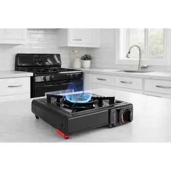 Turistický vařič TURISTICKÝ PLYNOVÝ VAŘIČ PŘENOSNÝ DO KEMPU NA KARTUŠE V KUFRÍKU