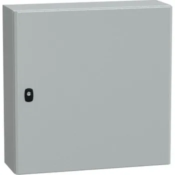 Elektroinstalační krabice Nástěnná krabice IP66 s neprůhlednými dvířky Ocel šedá 600 x 600 x 200mm Spacial S3D