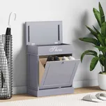 vidaXL Botník 50 x 28 x 58 cm dřevo pavlovnie [284085] Barva: Šedá