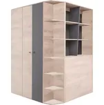 Rohová Skříň Delta 135cm Dub/Antacit