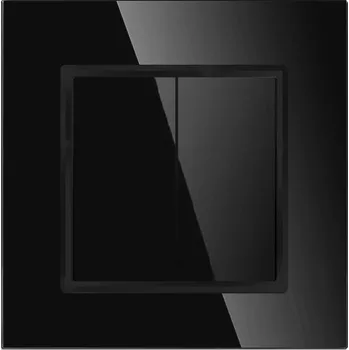 vypínač Schodišťový vypínač skleněný dvojitý mechanický klasický černý BARON