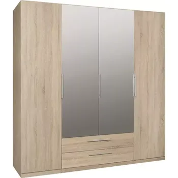 Předsíňová stěna Skříň Cadixo 4D 200cm Dub Sonoma/Zrcadlo