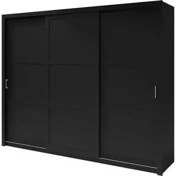 Předsíňová stěna Skříň Frama 255 černá rukojeť stříbrná