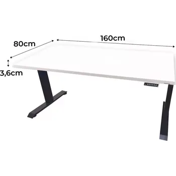 Kancelářská sestava Psací Stůl Low Elektr. Bílý 160x80x3,6 Model 0