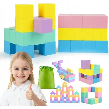ostatní stavebnice STAVEBNICE ŠESTISTĚNNÉ KOSTKY PRO HOLČIČKU KONSTRUKČNÍ 45 ks
