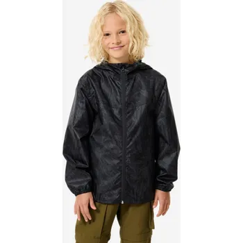 Chlapecká bunda QUECHUA Dětská turistická nepromokavá bunda MH 100 7 LET ŠEDÁ