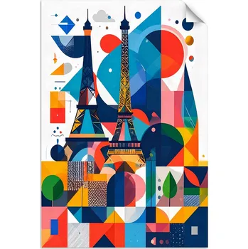 Obraz Samolepky, Paříž Eiffelova věž ve stylu Bauhaus 80x120