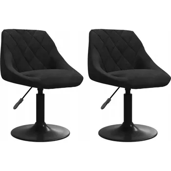 Jídelní židle Otočné jídelní židle černé sametové 46x44x(62,5-77,5) cm