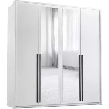 Šatní skříň Skříň Naomi 210 bílá zrcadlo