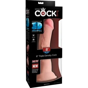 Dildo Zahnuté dildo King Cock Plus Triple Density 8" (20 cm)