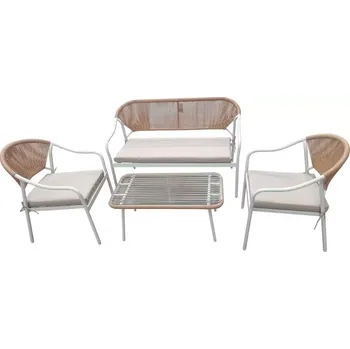 Zahradní sestava Zahradní&nbsp;sestava 2+1+1 bílá/béžová