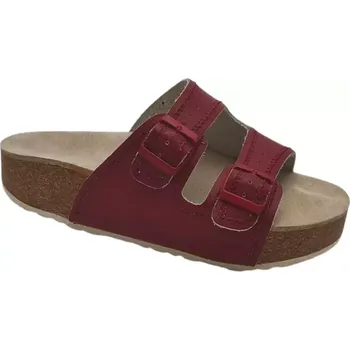 Dámská zdravotní obuv Kožené dvoupáskové korkáče - červené, vel. 36 - 42 vel. 39 - délka vnitřní stélky 26,4 cm