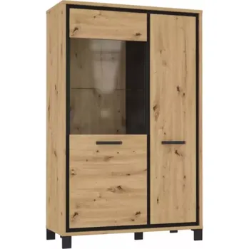 Vinotéka Vitrína Trondheim 101cm Dub Artisan/Černá