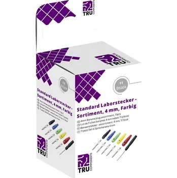 Krokosvorka TRU COMPONENTS sada laboratorních zástček zástrčka, rovná Ø pin: 4 mm černá, červená, modrá, žlutá, zelená 10 díly