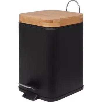 Odpadkový koš Odpadkový koš černý bambus tverec Sido-Blk 3l