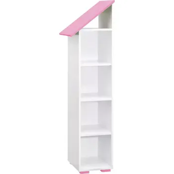 Kancelářská sestava Regál 4P BB03 levá bílá+růžová