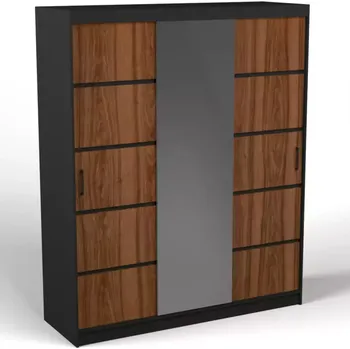 Šatní skříň Skříň Rio 180 černá/ořech