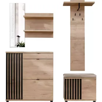 Předsíňová stěna Předsíňová stěna Pedro I HJZ PD1+P hickory jackson/černá