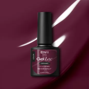 Kosmetika ENII NAILS Gel lak Ceramic 184 Noir Merlot - gelový lak bez HEMA, 10 ml