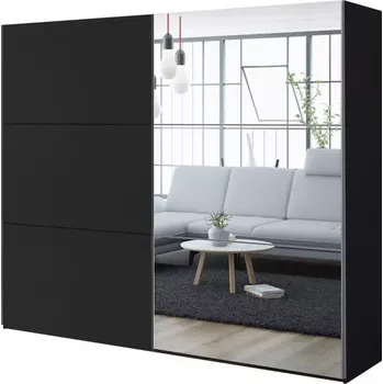 Předsíňová stěna Skříň Vigo 250 černá / zrcadlo