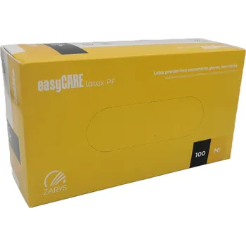 Zdravotnický materiál Zarys Jednorázové rukavice latexové nepudrované easyCARE - 100 ks M