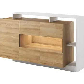 Kancelářská sestava Komoda Alva 155cm Grande Oak/Bílý Mat