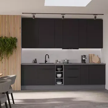 Kuchyňská linka Kuchyňská linka Aria BL/ANT 300 cm bez kuchyňské desky