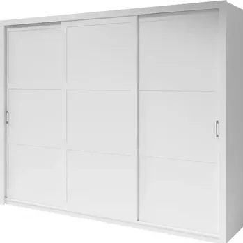 Předsíňová stěna Skříň Frama 255 bílá rukojeť stříbrná