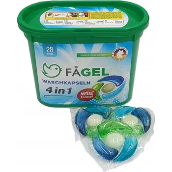 Prací prostředek PRACÍ KAPSLE 4v1 FAGEL 28 ks UNIVERZÁLNÍ NA BÍLÉ A BAREVNÉ PRÁDLO