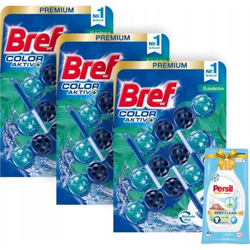 WC čistič Závěska do WC Color Activ Eukalyptus Bref 3 ks v balení