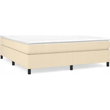 Postel Kontinentální postel krémová 203 x 160 x 35 cm s matrací 160 x 200 x 20 cm