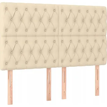 Čelo postele nastavitelné, krémové, 160 x 7 x 118/128 cm