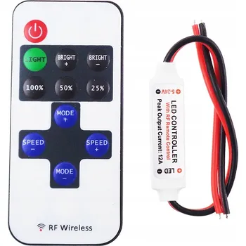 LED páska MINI RF STMÍVAČ 12V 72W + DÁLKOVÝ OVLADAČ pro LED pásek