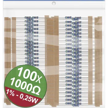 Rezistor Quadrios 22P046 22P046 sada metalizovaných rezistorů 1 kΩ axiální 0.25 W 1 procent 1 sada