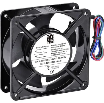 Průmyslový ventilátor TRU COMPONENTS TC-NA12038-D axiální ventilátor, 230 V/AC, 120 V/AC, 170 m³/h, (d x š x v) 120 x 120 x 38 mm, TC-12774664