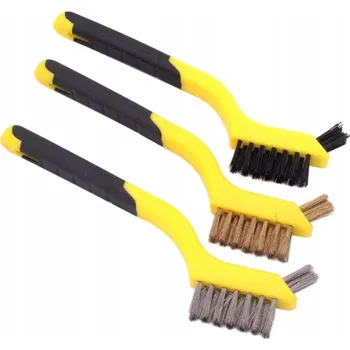 Drátěný kartáč DRÁTĚNÝ KARTÁČ ŠTĚRBINOVÝ 180MM SADA 3 KS / 3 DRUHY ŠTĚTIN