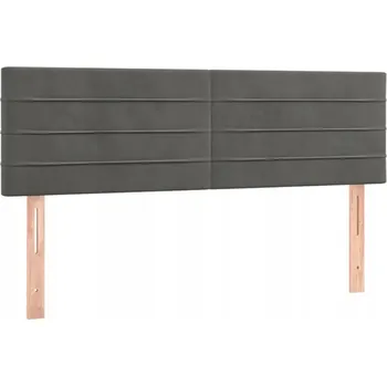 Čelo postele sametové tmavě šedé 144 x 5 x 78/88 cm